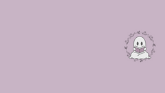 Bannière violette, fantome qui lit un livre entouré couronne de fleurs
